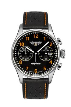 Bauhaus Aviation Herrenuhr Quarz Chronograph mit Lederarmband